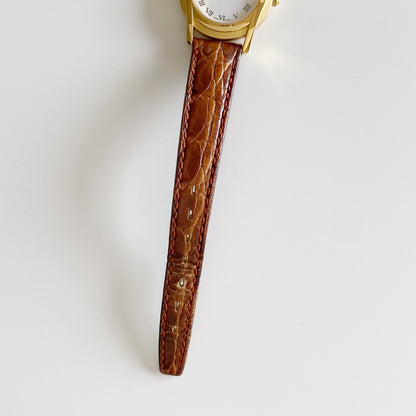 Gucci 1990s Date Gold Plated Round Watch