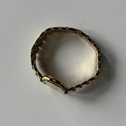 Dior 1990s Octagon Two Tone Gold Plated Watch