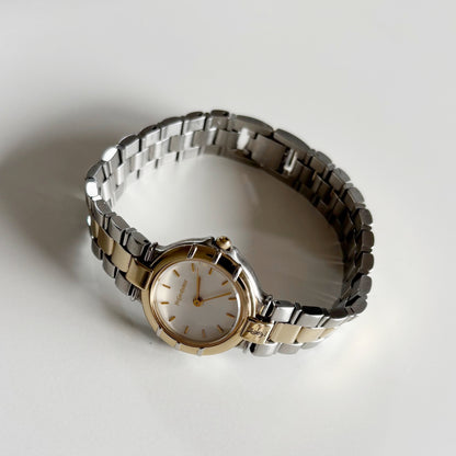 Yves Saint Laurent 1990s Round Dial Two Tone Watch