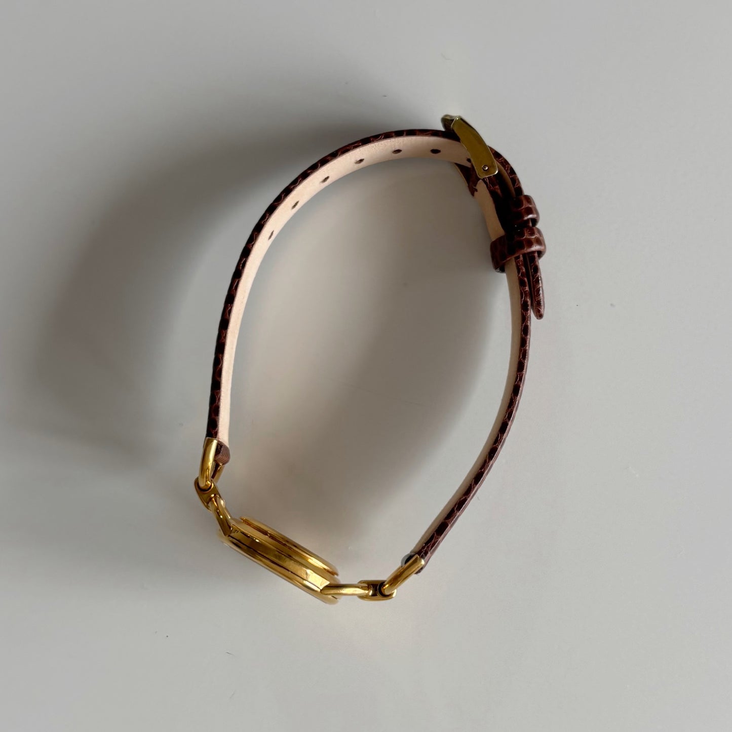 Gucci 1990s Gold Dial Gold Plated Horsebit Watch