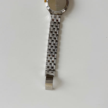 Dior 1990s Date Round Dial Gold Plated Two Tone Watch