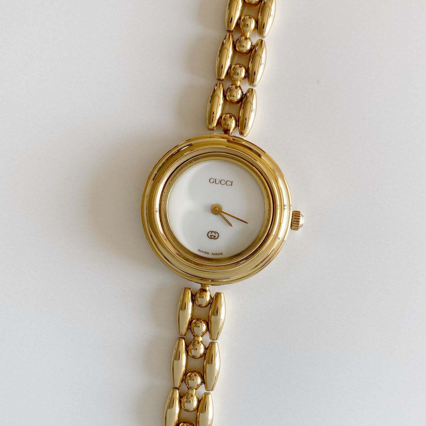 Gucci 1990s Interchangeable Bezel Gold Plated Watch with 6 bezels, case (165mm)