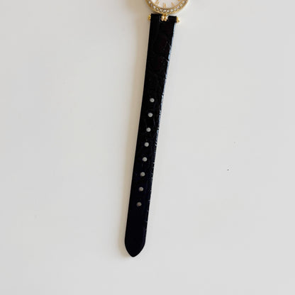 Dior 1990s Seashell Round Dial Gold Plated Watch