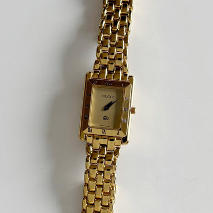 Gucci 1990s Tank Gold Plated Watch