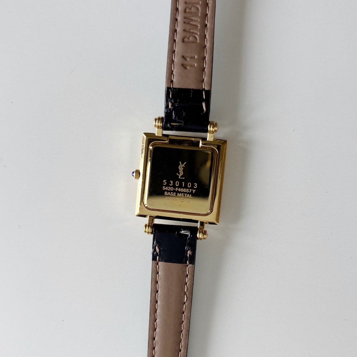 Yves Saint Laurent 1990s Square Dial Gold Plated Watch