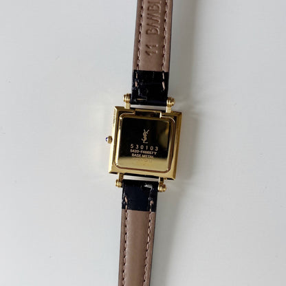 Yves Saint Laurent 1990s Square Dial Gold Plated Watch