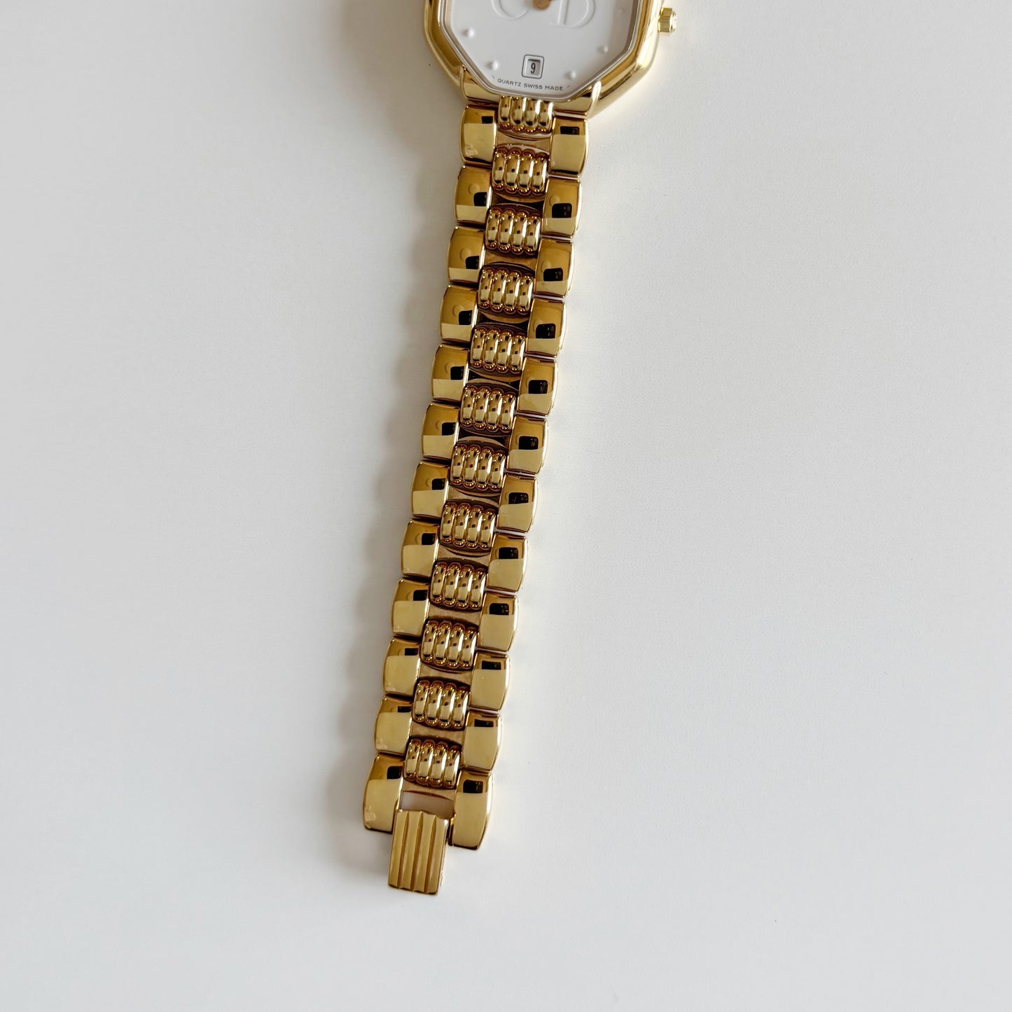 Dior 1990s Octagon Gold Plated Watch