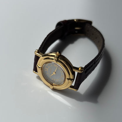 Yves Saint Laurent 1990s Round Dial Gold-Plated Watch
