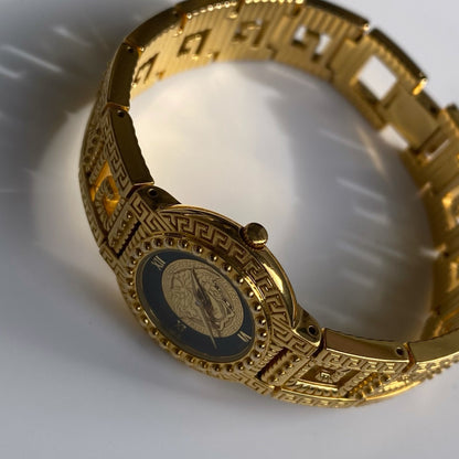 Gianni Versace Signature 1990s 18K Gold Plated Watch