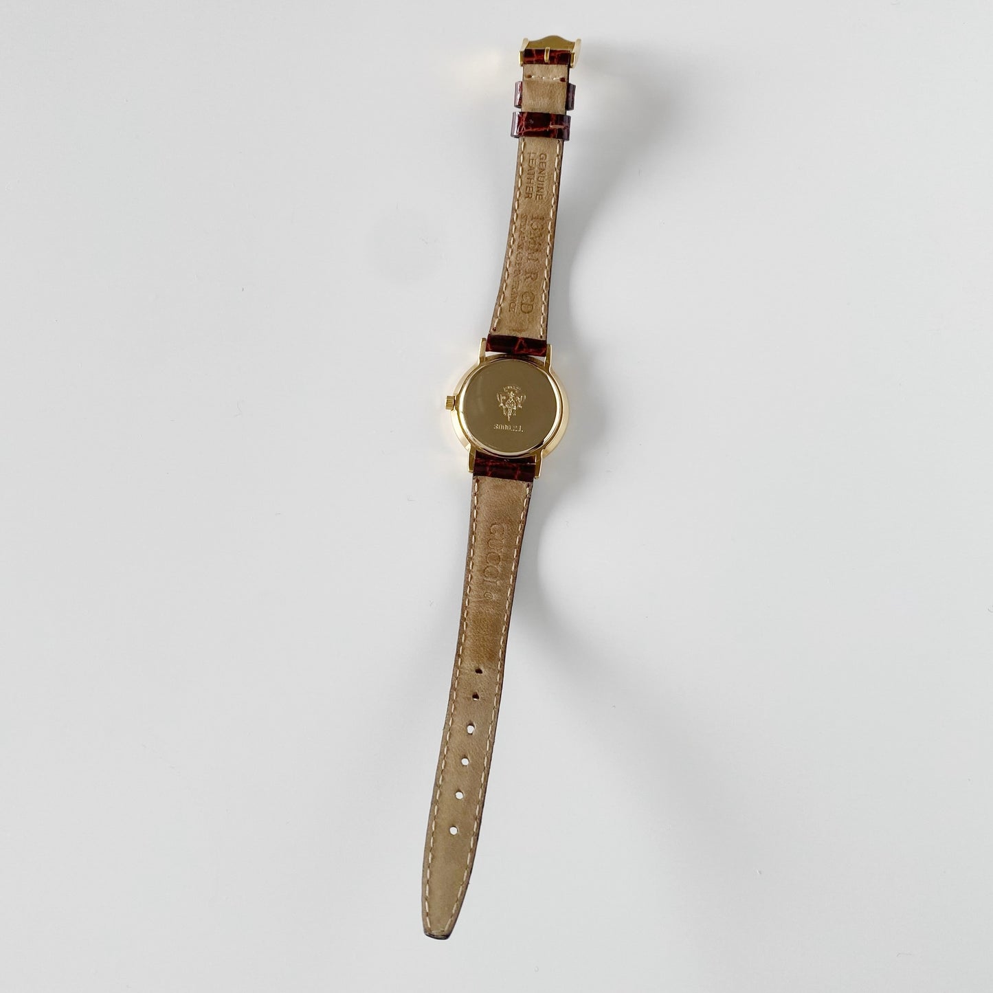Gucci 1990s Gold Plated Round Watch