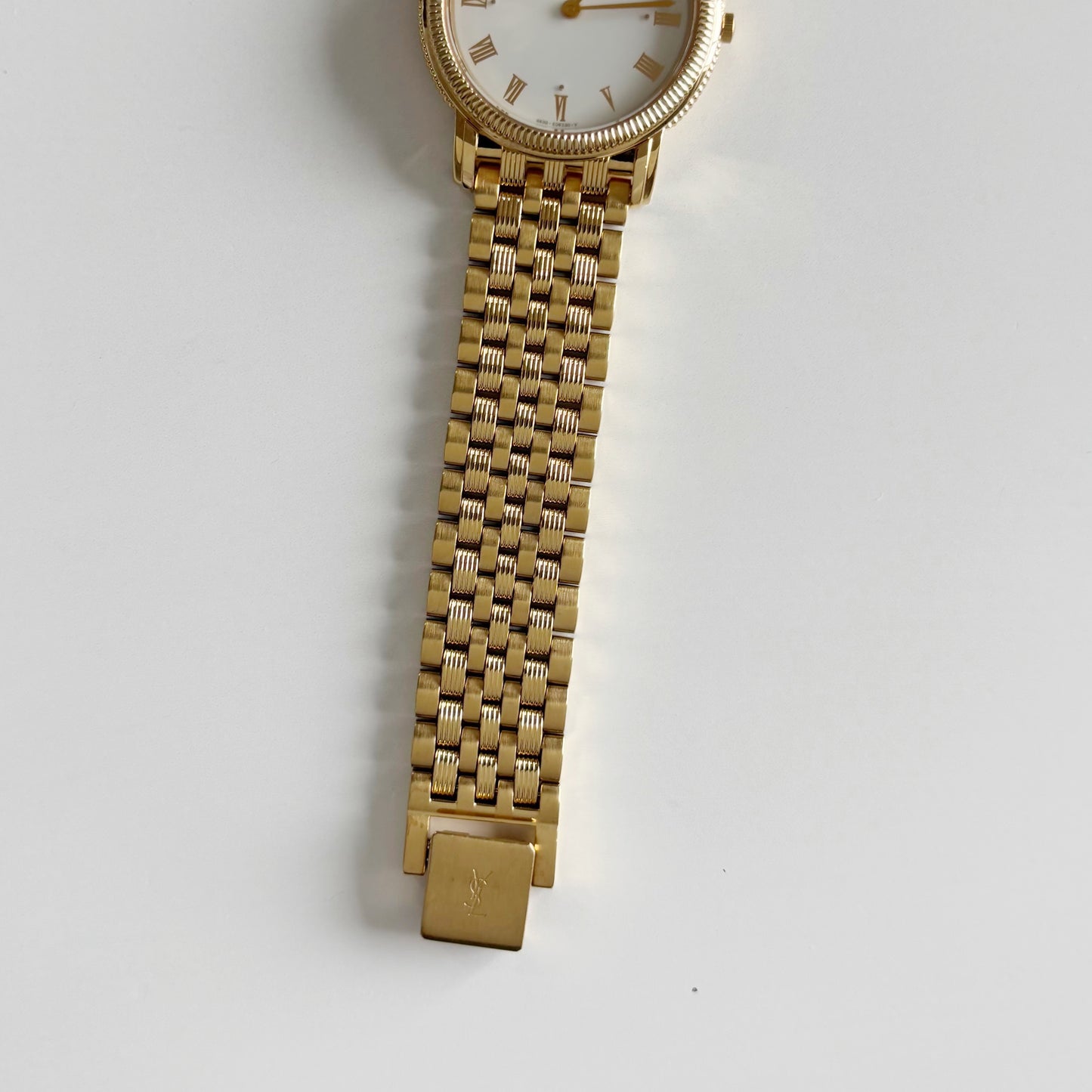 Yves Saint Laurent 1990s Round Dial Gold Plated Watch (Large)