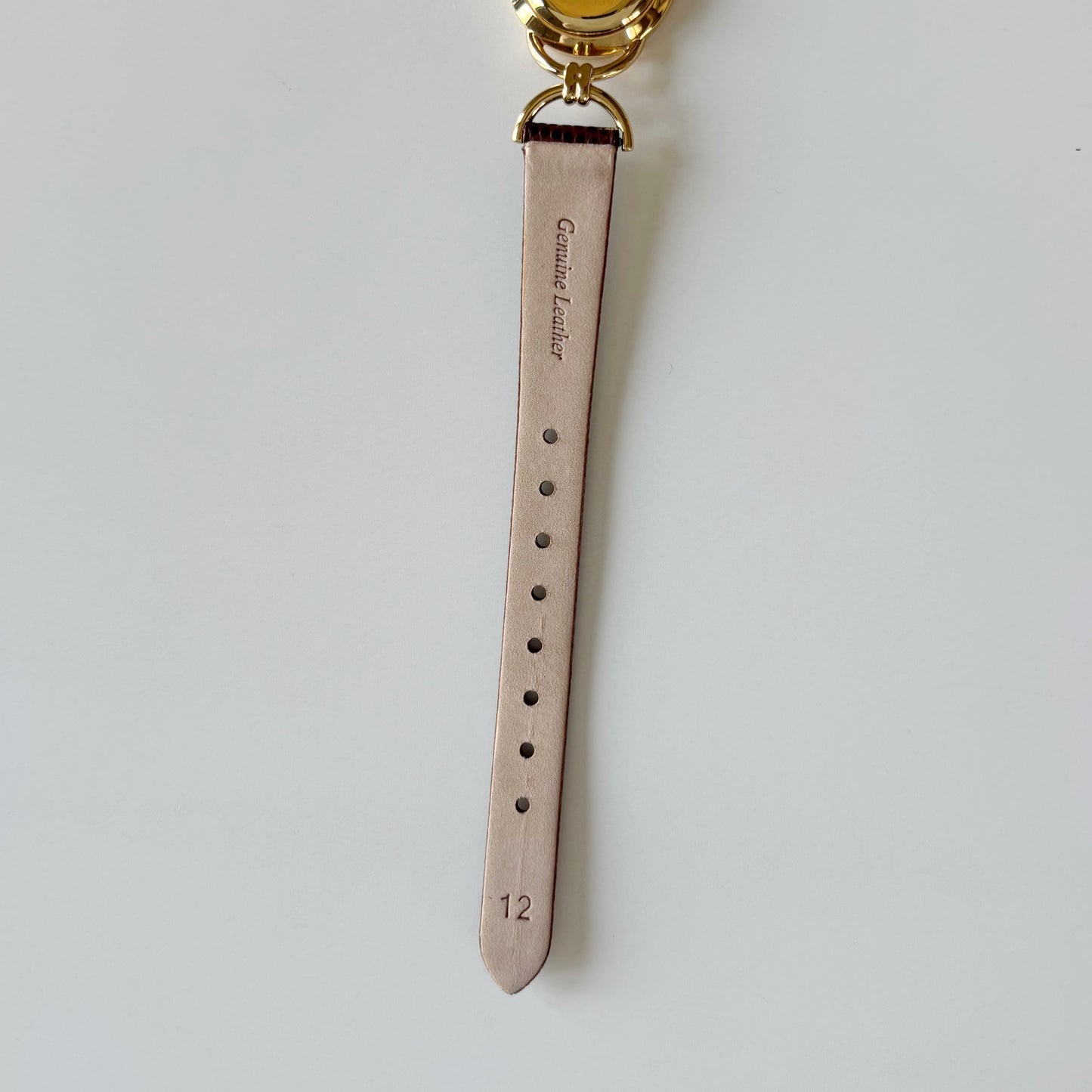 Gucci 1990s Round Cream Dial Horsebit Gold Plated Watch