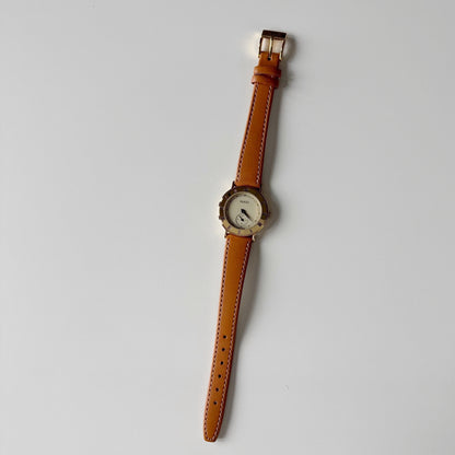 Gucci 1990s Sub Second Round Dial Gold Plated Watch
