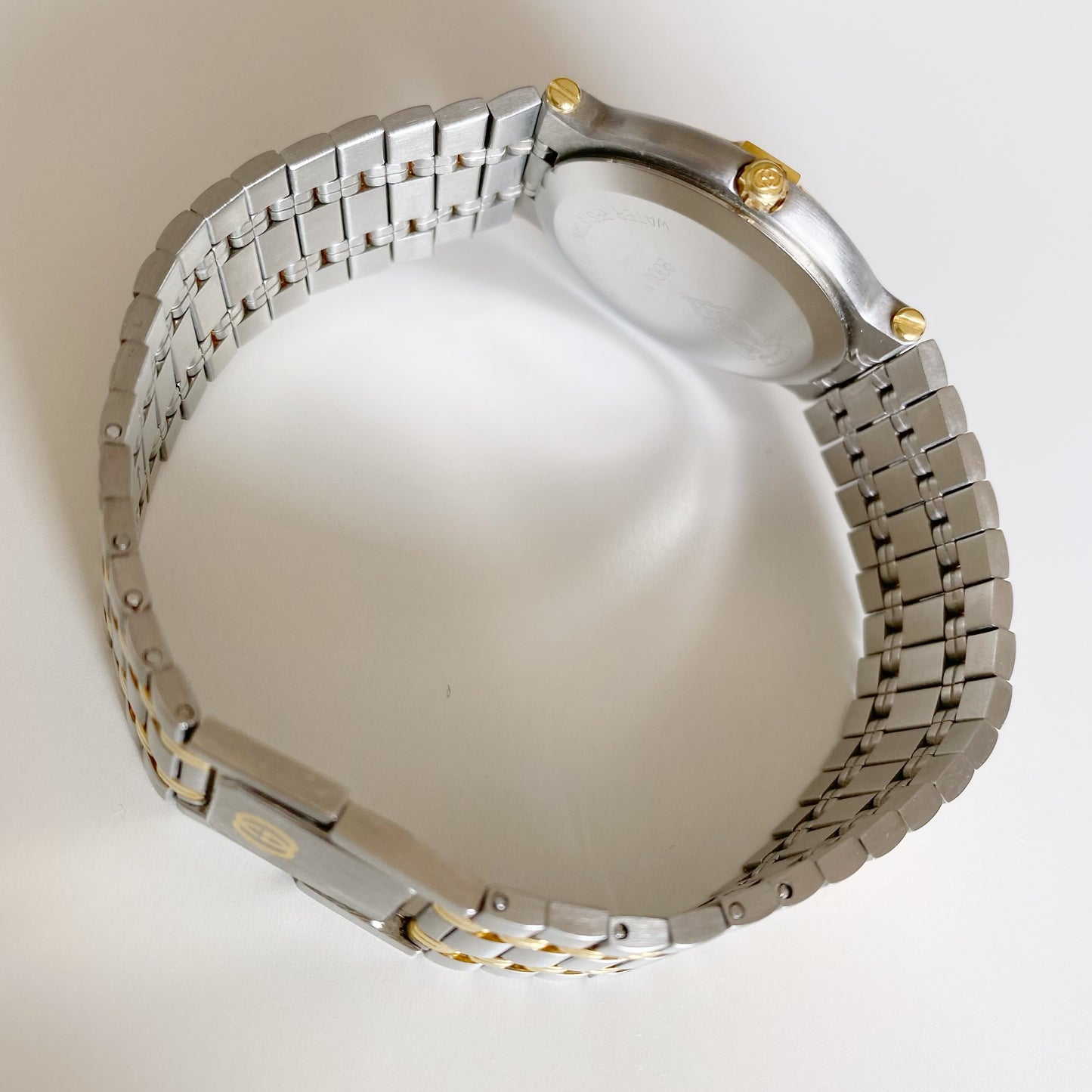 Gucci 1990s Date Round Dial Two Tone Watch (Large)