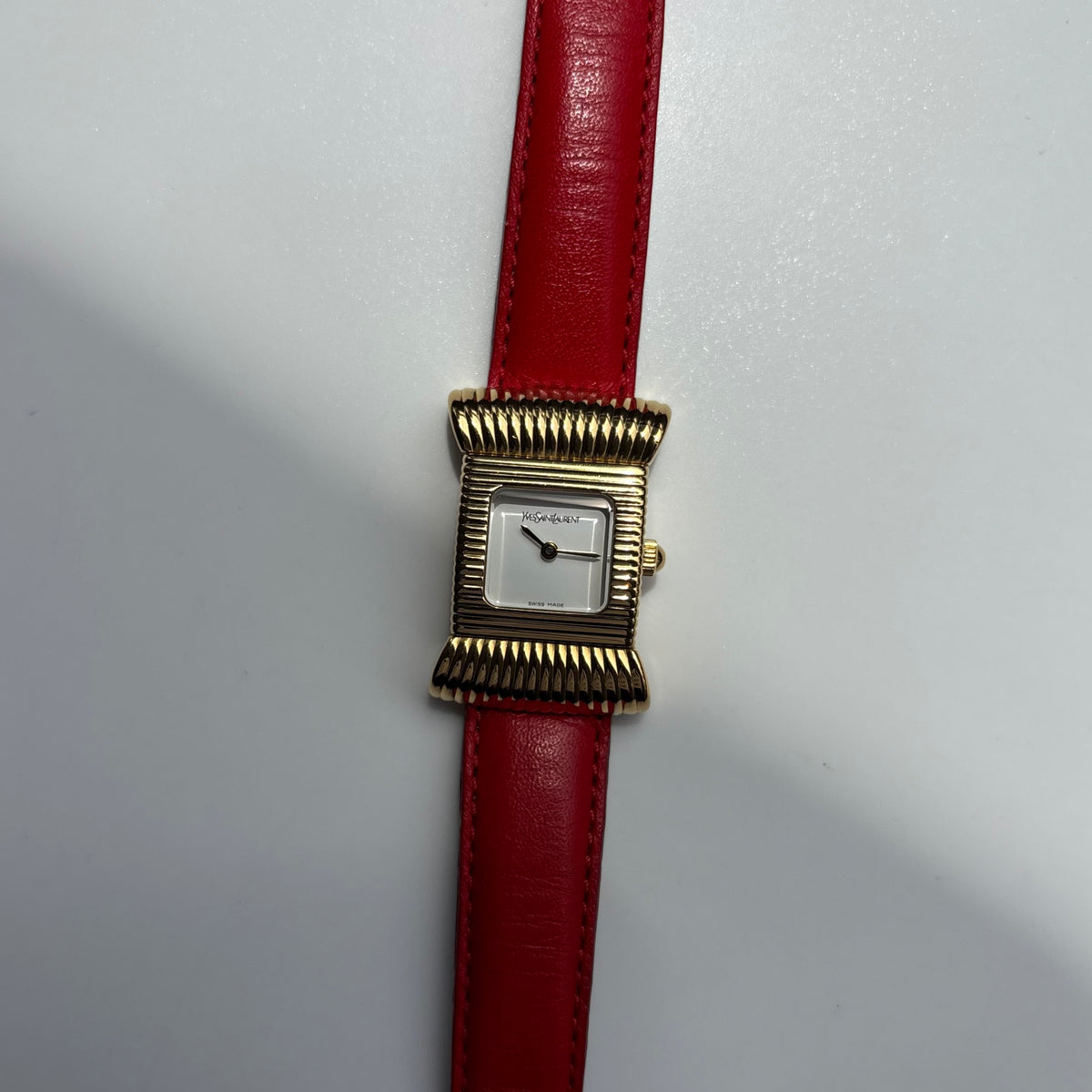 Yves Saint Laurent 1990s Ribbon Gold Plated Watch