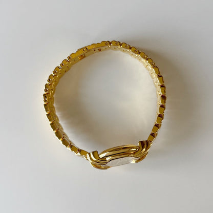 Fendi 1990s Round Dial Gold Plated Watch