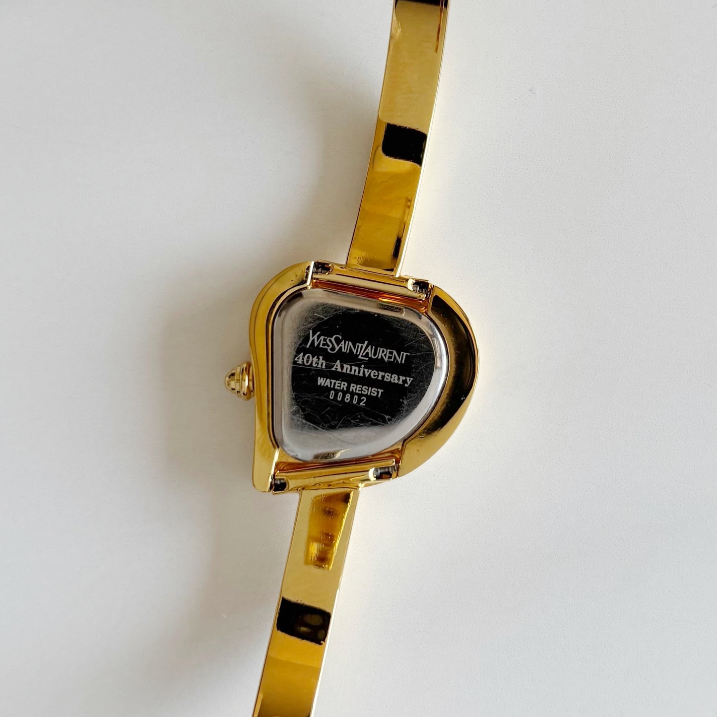 Yves Saint Laurent 1990s Heart Shaped Dial Gold Plated Watch