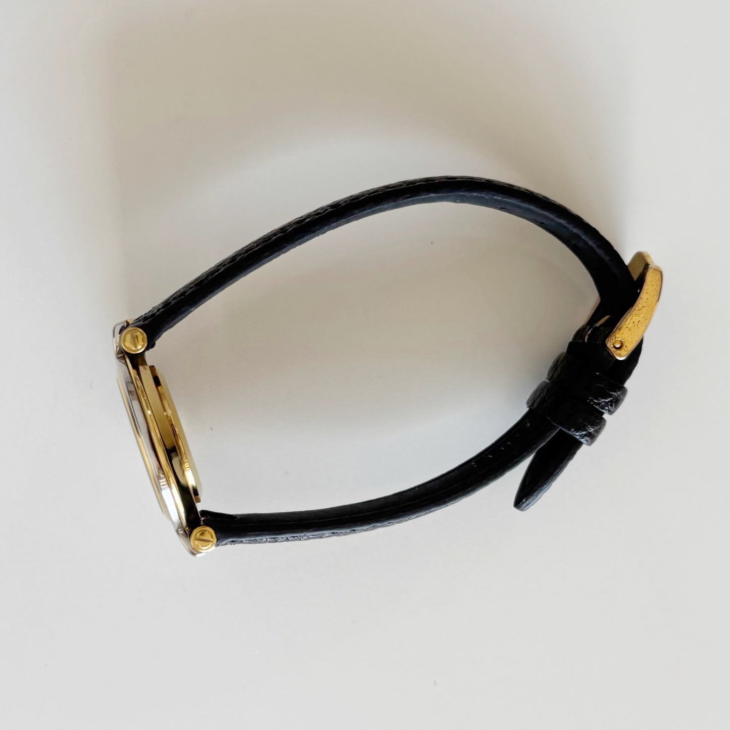 Gucci 1990s Round Dial Two Tone Watch