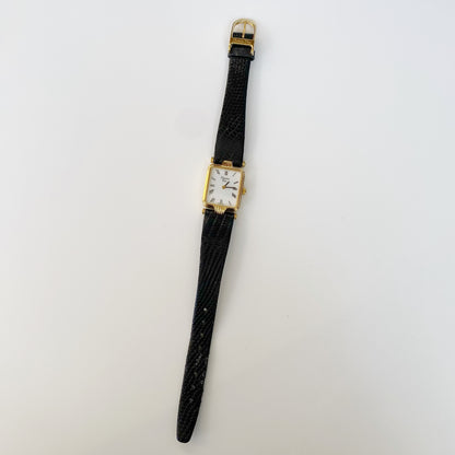 Dior 1990s Rectangular Gold Plated Watch