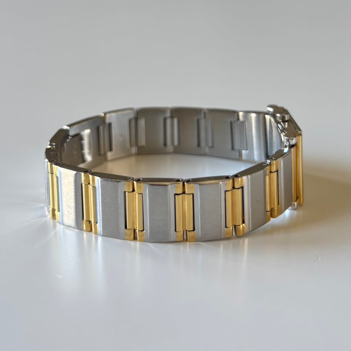 Yves Saint Laurent 1990s Square Dial Two-Tone Gold-Plated Watch