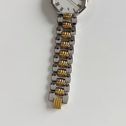 Dior 1990s Date Octagon Two Tone Watch (Large)