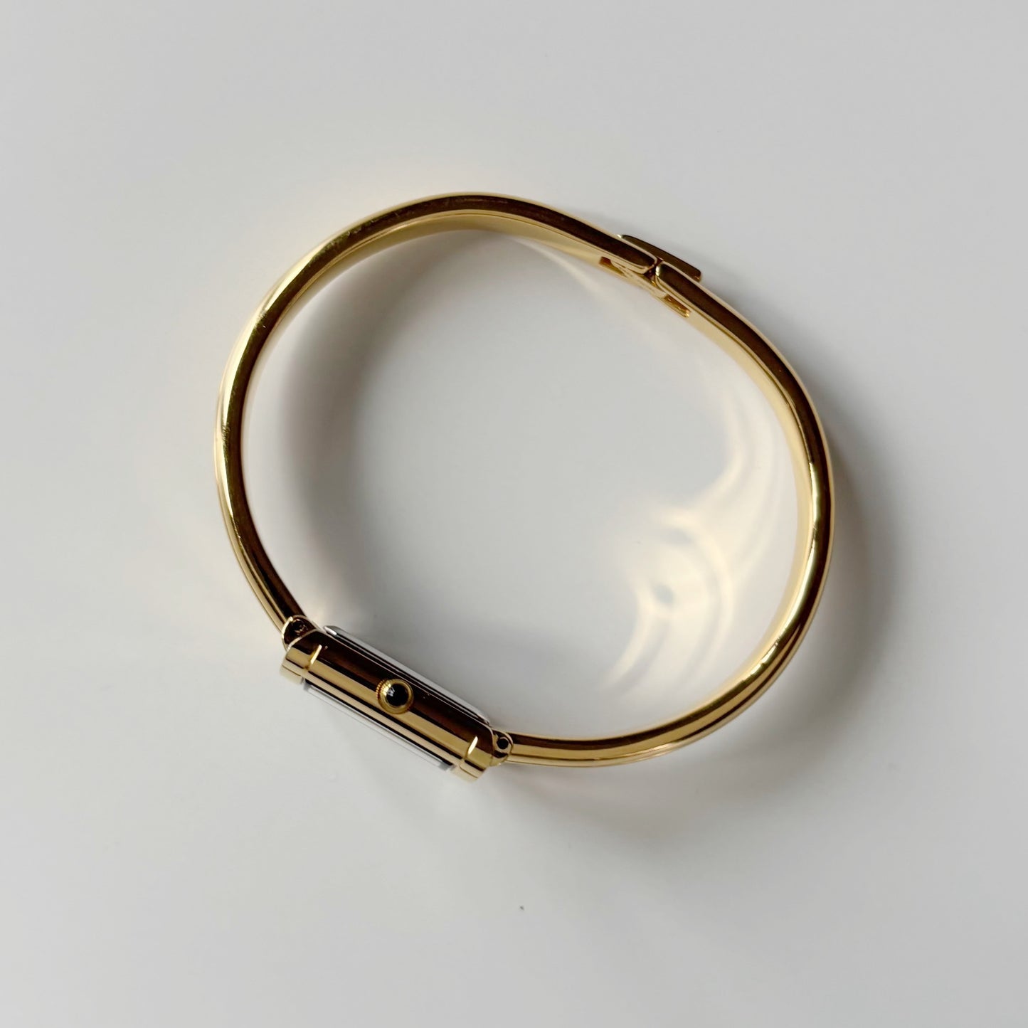 Yves Saint Laurent 1990s Green Dial Gold Plated Bangle Watch