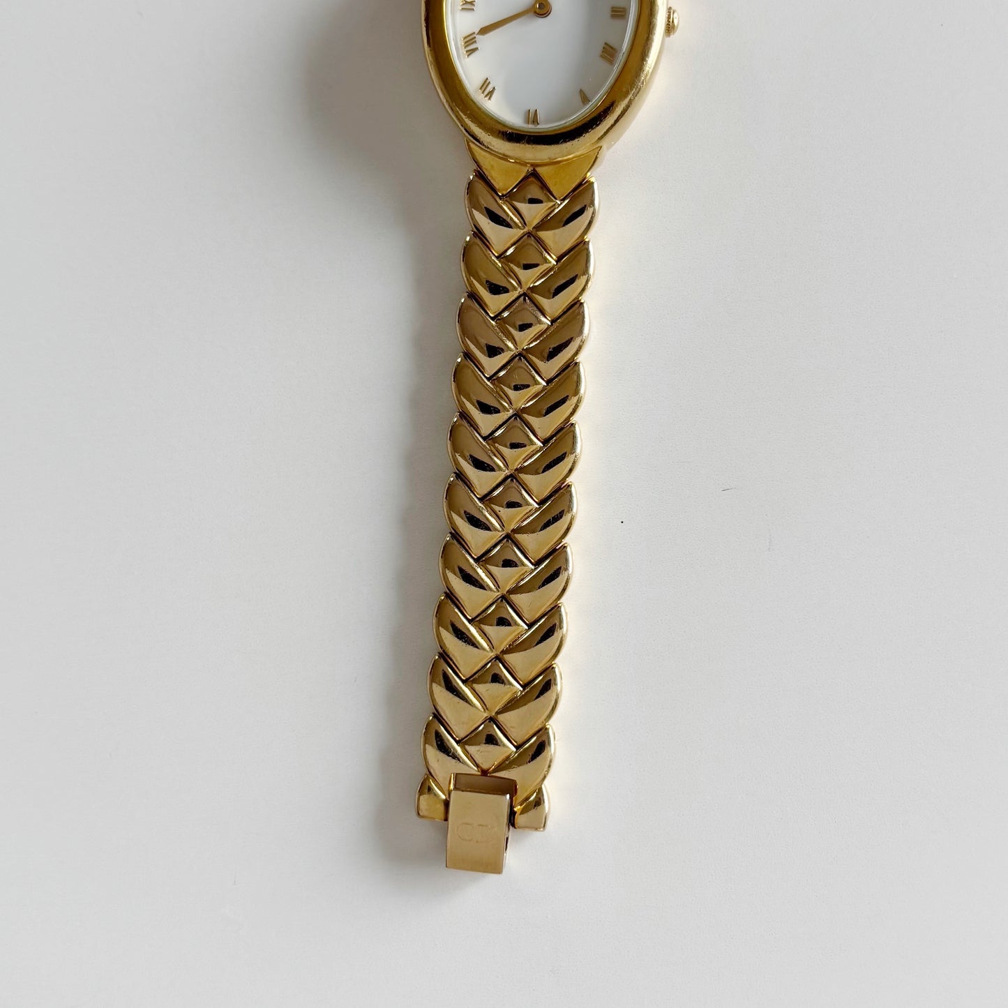 Dior 1990s Oval Dial Gold Plated Watch