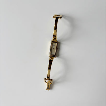 Gucci 1990s Seashell Dial Gold Plated Bangle Watch