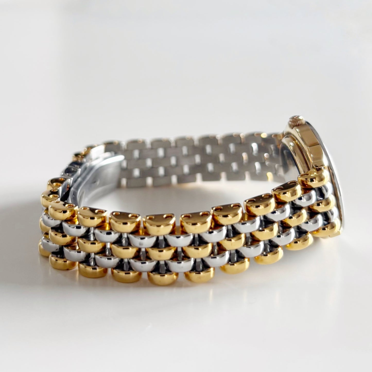 Burberry 1990s Round Dial Two Tone Watch