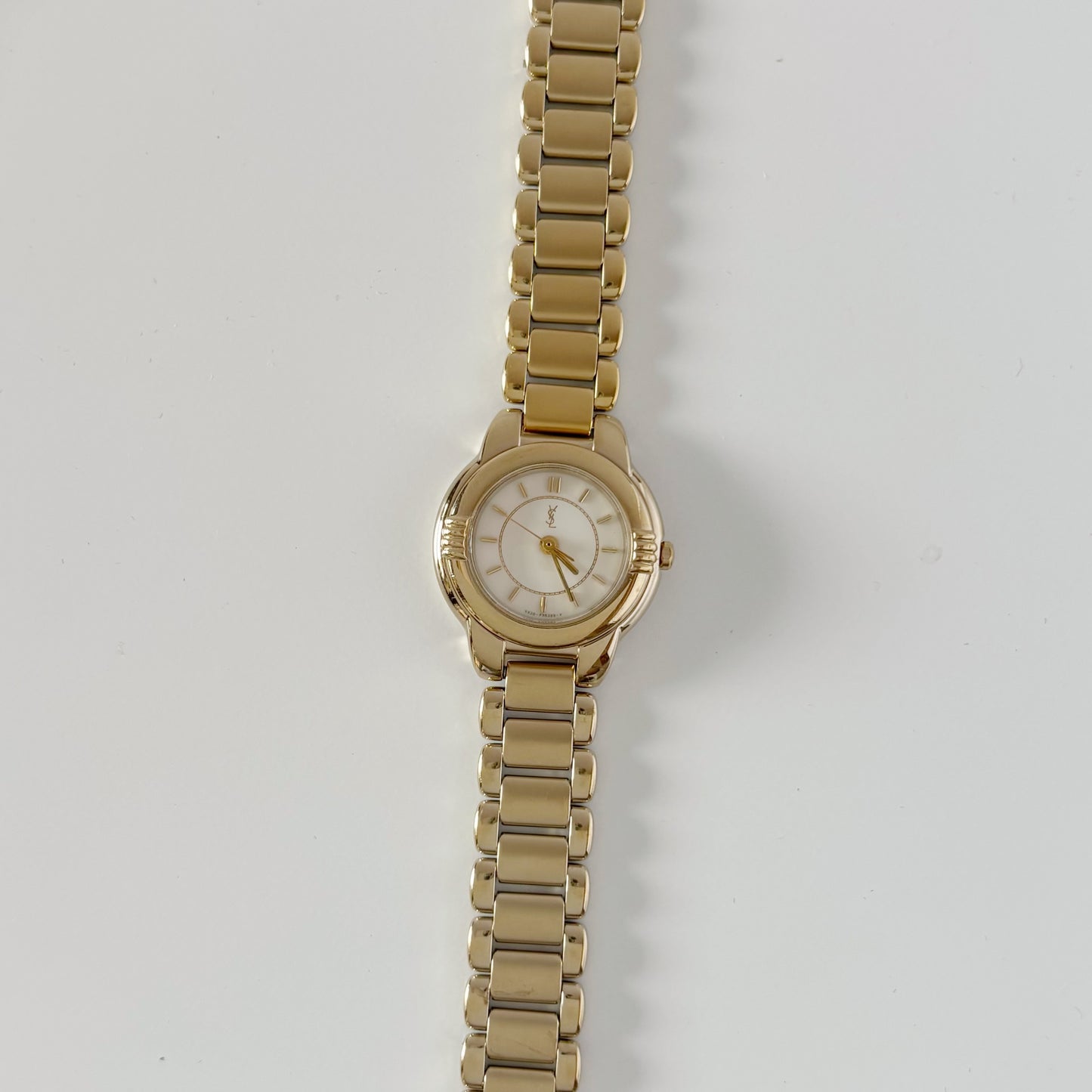 Yves Saint Laurent 1990s Round Dial Gold Plated Watch
