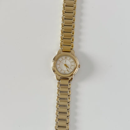Yves Saint Laurent 1990s Round Dial Gold Plated Watch