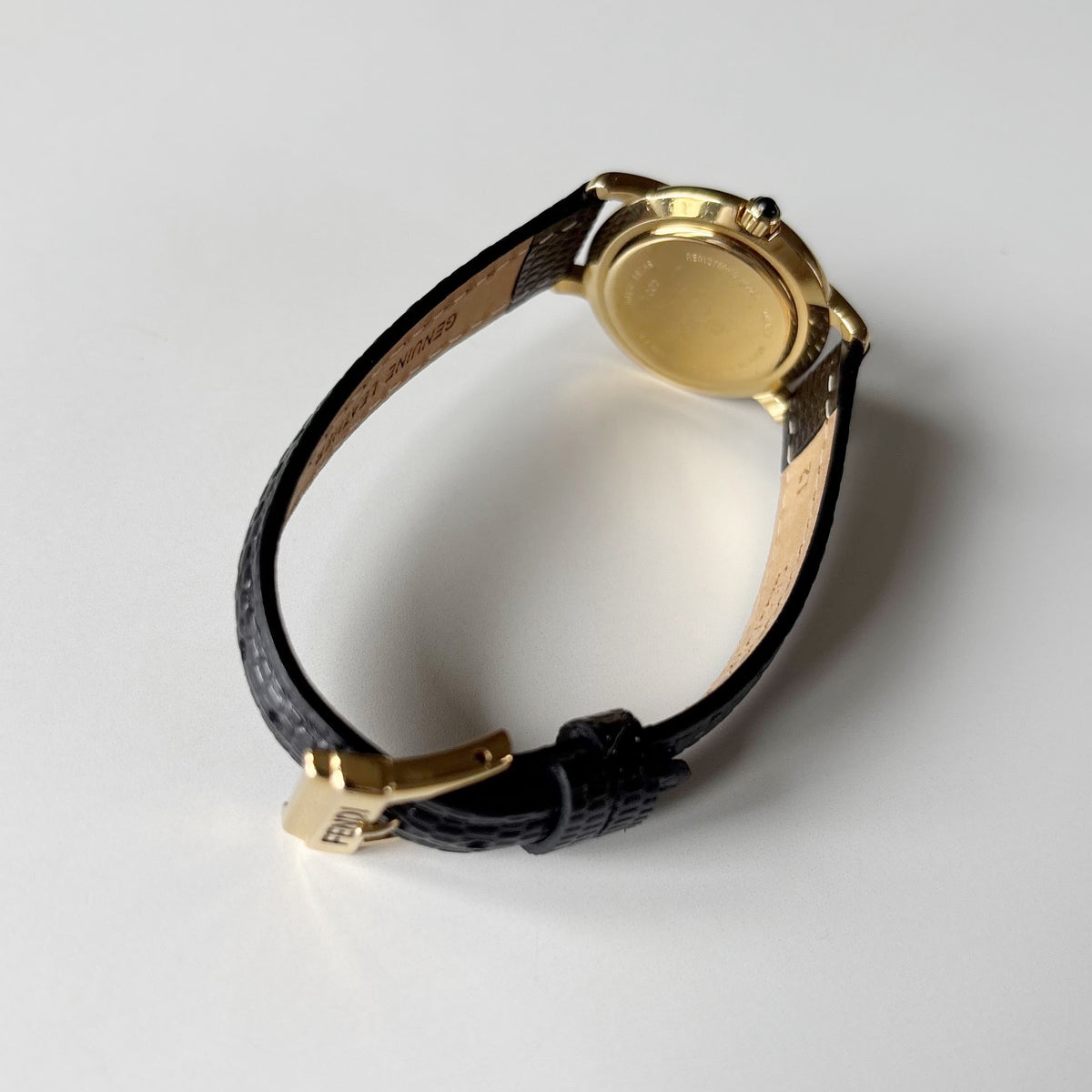 Fendi 1990s Round Dial Gold Plated Watch