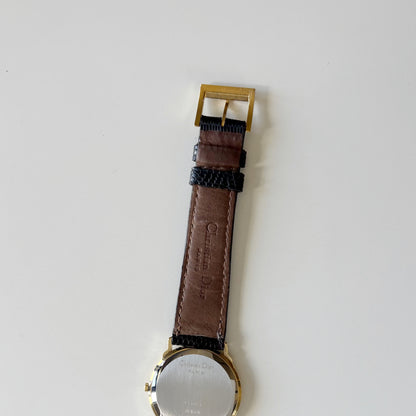 Dior 1990s Date Round Dial Gold Plated Watch (Large)