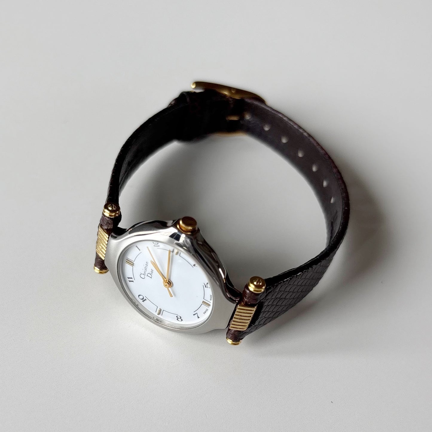 Dior 1990s Round Dial Two Tone Watch