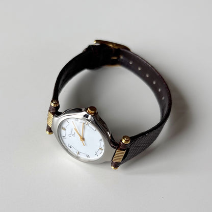 Dior 1990s Round Dial Two Tone Watch