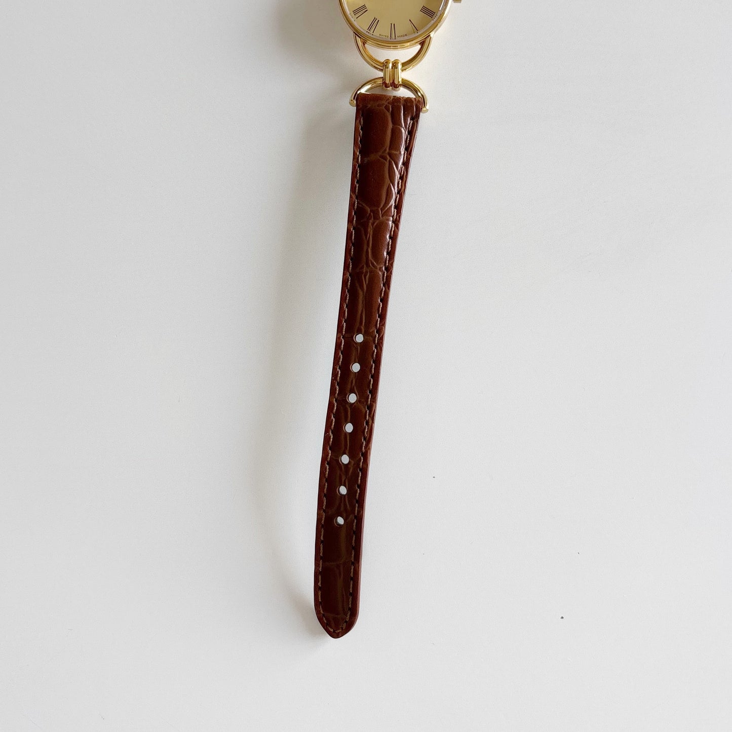 Gucci 1990s Round Dial Gold Plated Watch
