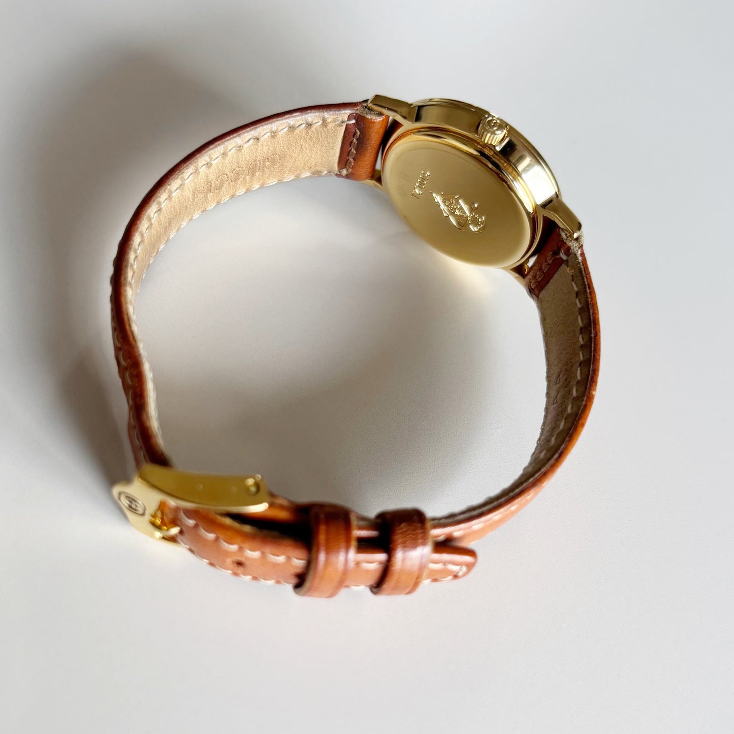 Gucci 1990s Sub Second Round Dial Gold Plated Watch