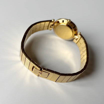 Dior 1990s Round Dial Gold Plated Watch