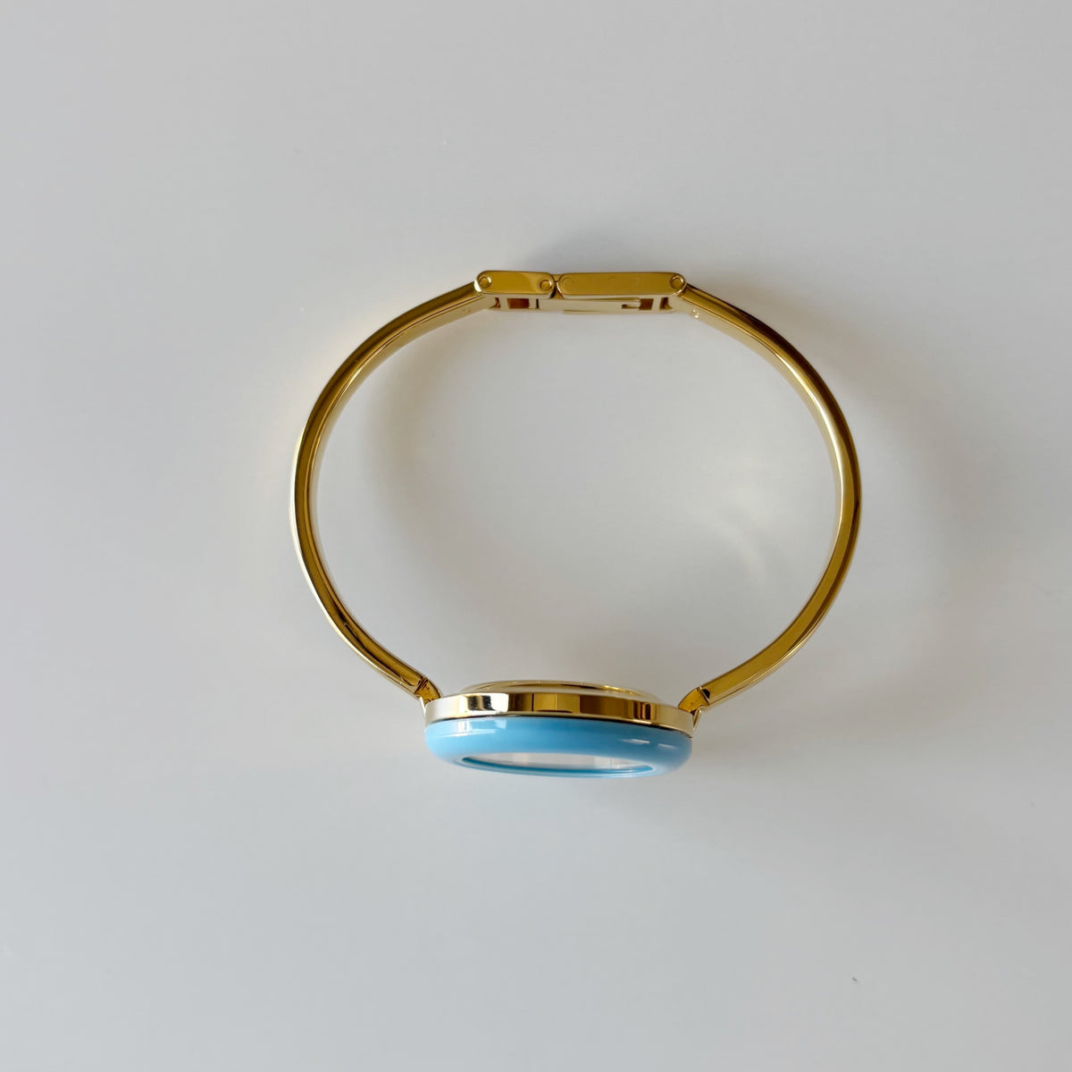 Gucci 1990s Interchangeable Bezel Gold Plated Bangle Watch with 12 bezels, case (Small)