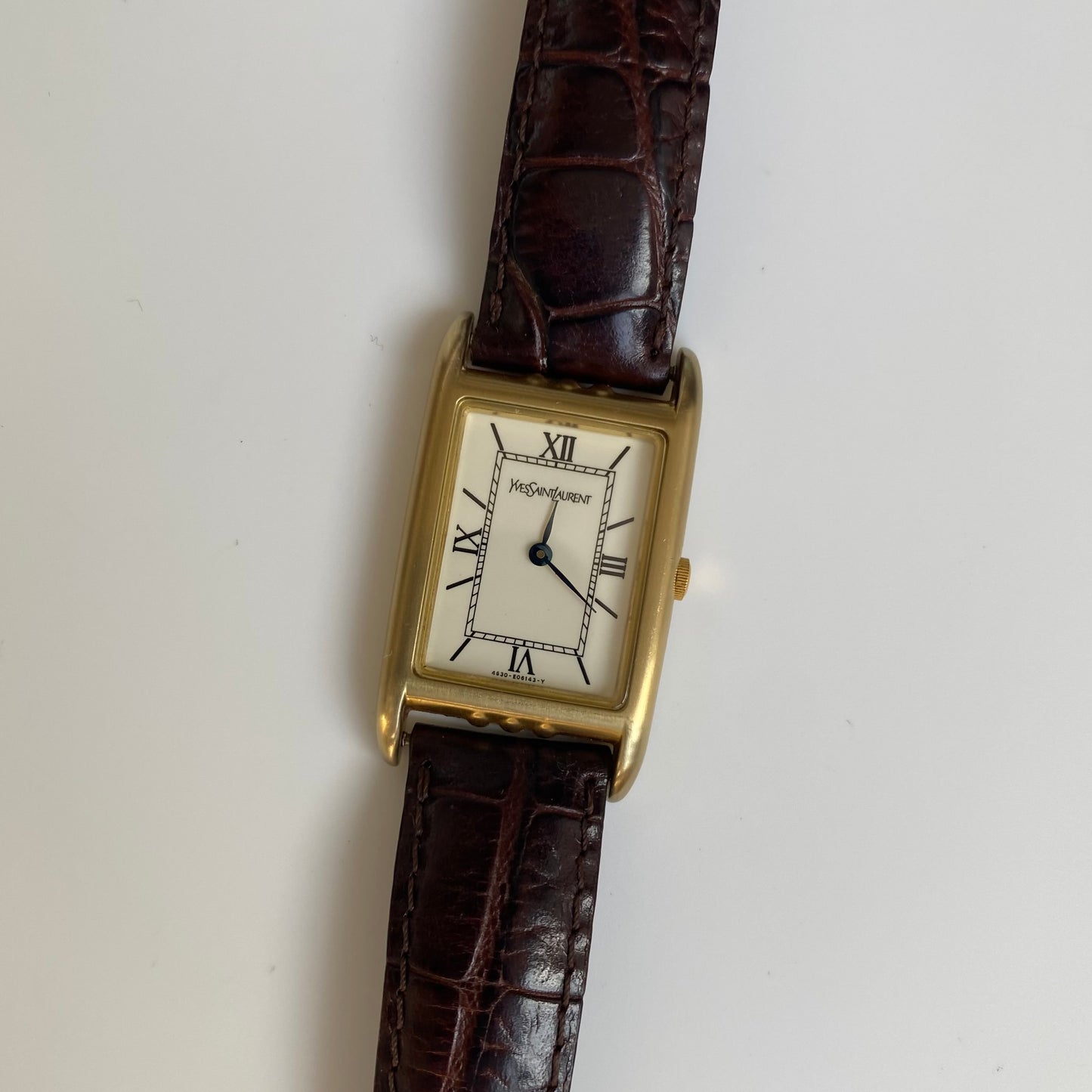 Yves Saint Laurent 1980s Tank Leather Watch