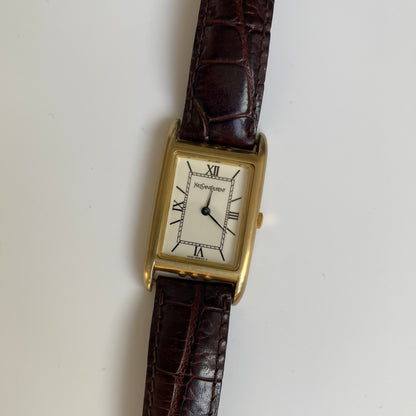 Yves Saint Laurent 1980s Tank Leather Watch