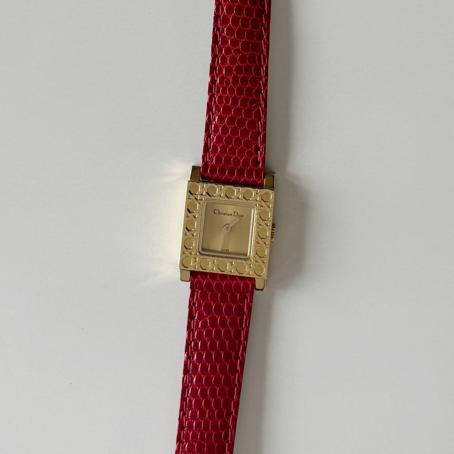 Dior 1990s Interchangeable Strap Gold Plated Watch with 4 straps, case