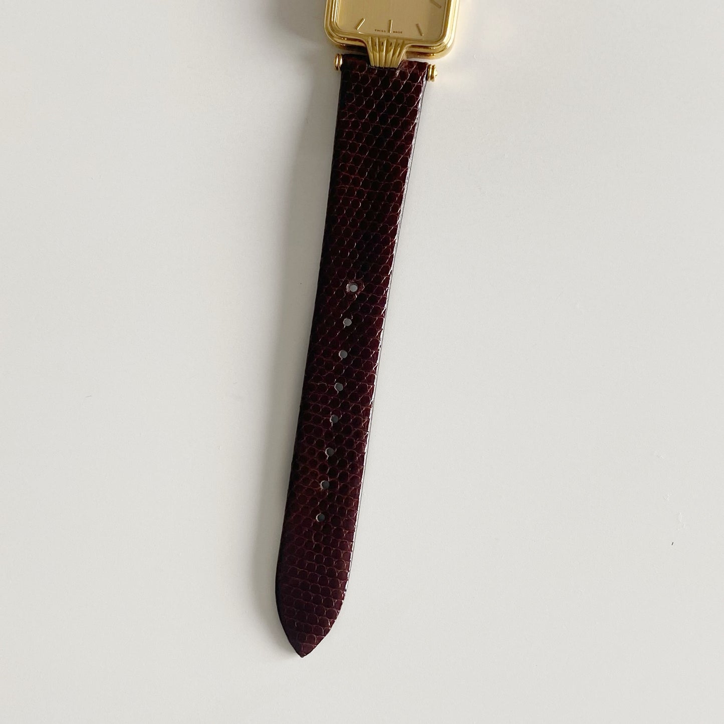 Dior 1990s Gold Dial Tank Gold Plated Watch (Large)