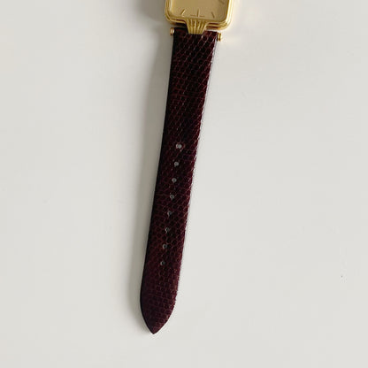 Dior 1990s Gold Dial Tank Gold Plated Watch (Large)