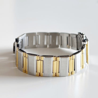 Yves Saint Laurent 1990s Square Dial Two Tone Watch