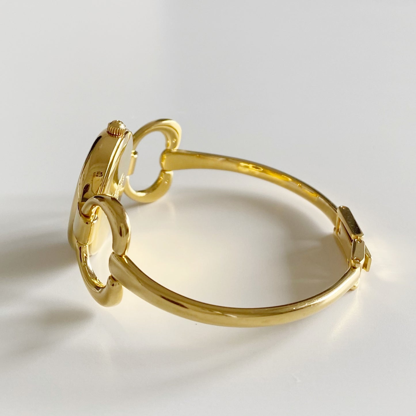 Gucci 1990s Gold Dial Gold Plated Bangle Watch