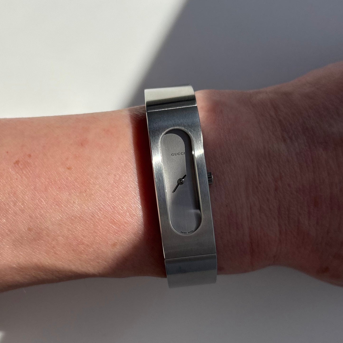 Gucci 1990s Silver Stainless steel Bangle Watch