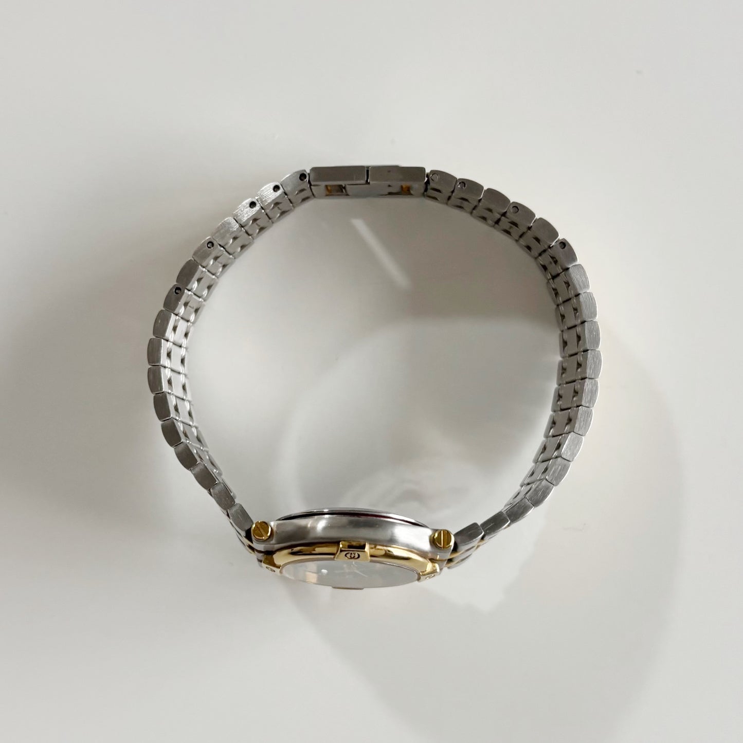 Gucci 1990s Black Dial Gold Plated Two Tone Watch