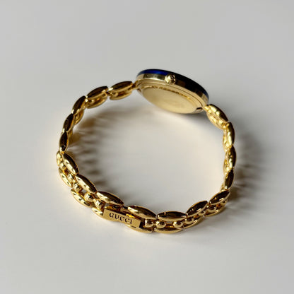 Gucci 1990s Interchangeable Bezel Gold Plated Rice Chain Watch with 6 bezels, case (160mm)