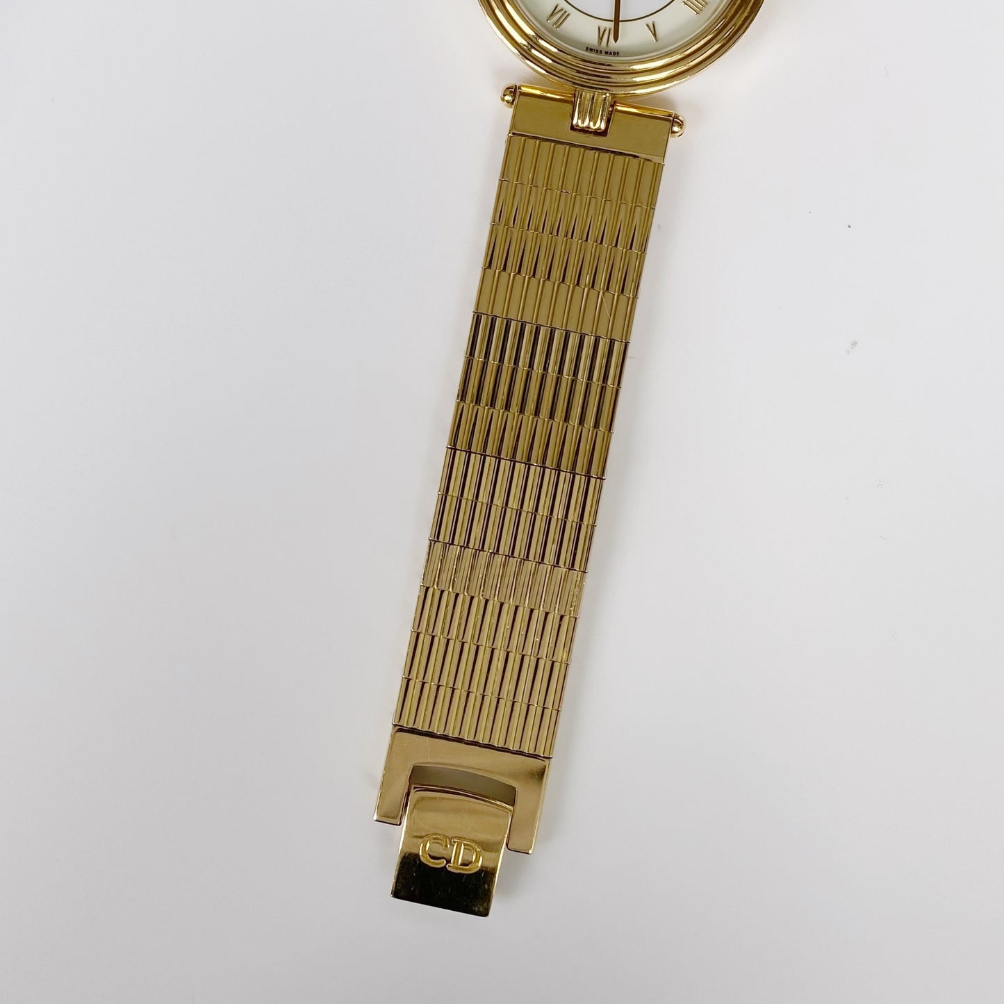 Dior 1990s Gold Plated Round Watch